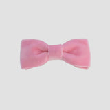 0-24 mos Blush Pink velvet bow tie on a white background
