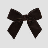 Brown velvet Flora hair bow