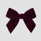 Burgundy red velvet Flora hair bow