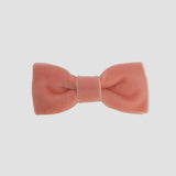 0-24 mos Coral velvet bow tie on a white background