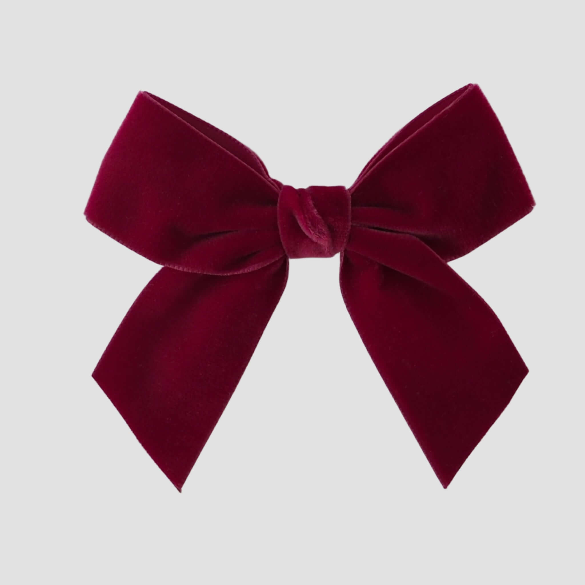 Dark red velvet Flora hair bow