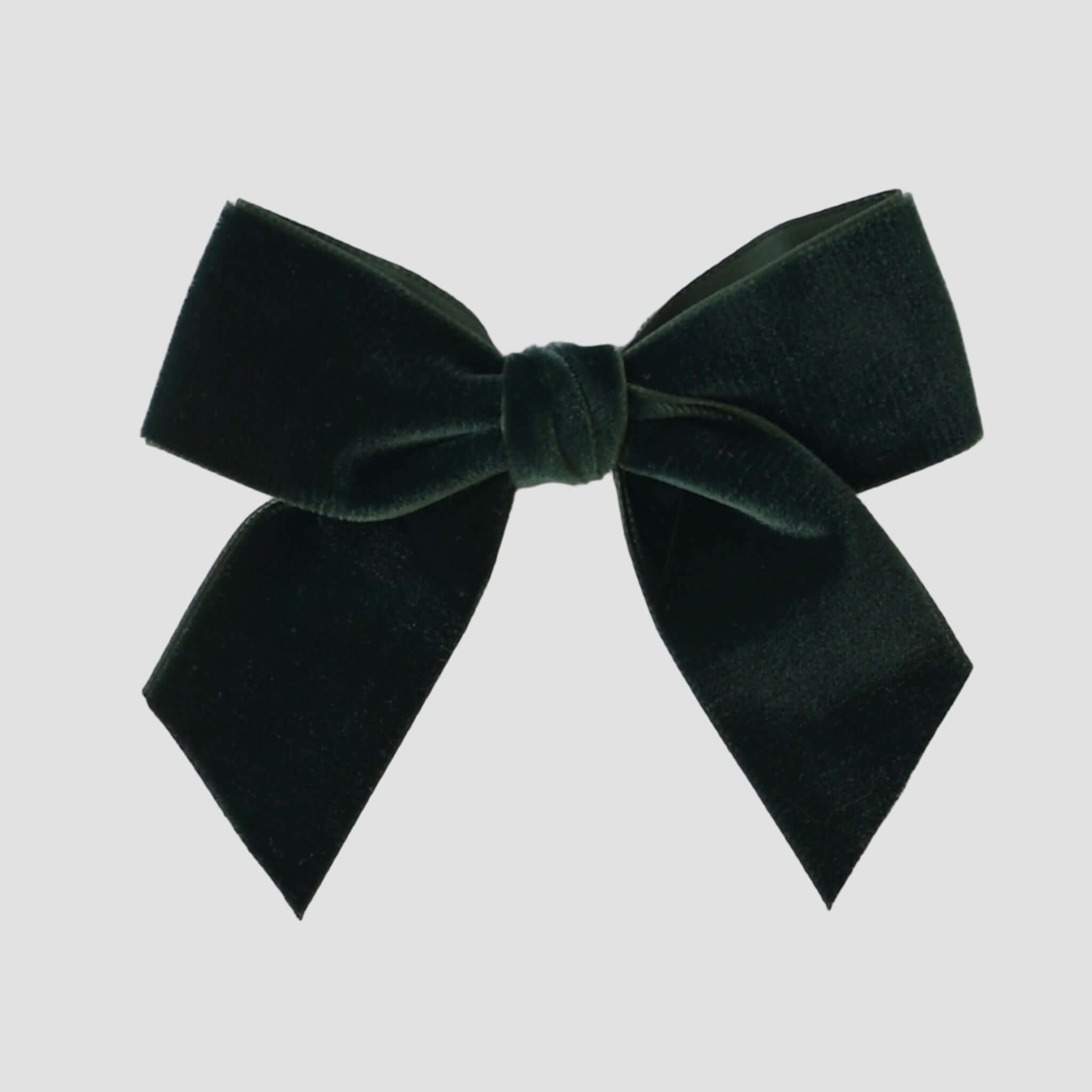 Forest green velvet Flora hair bow