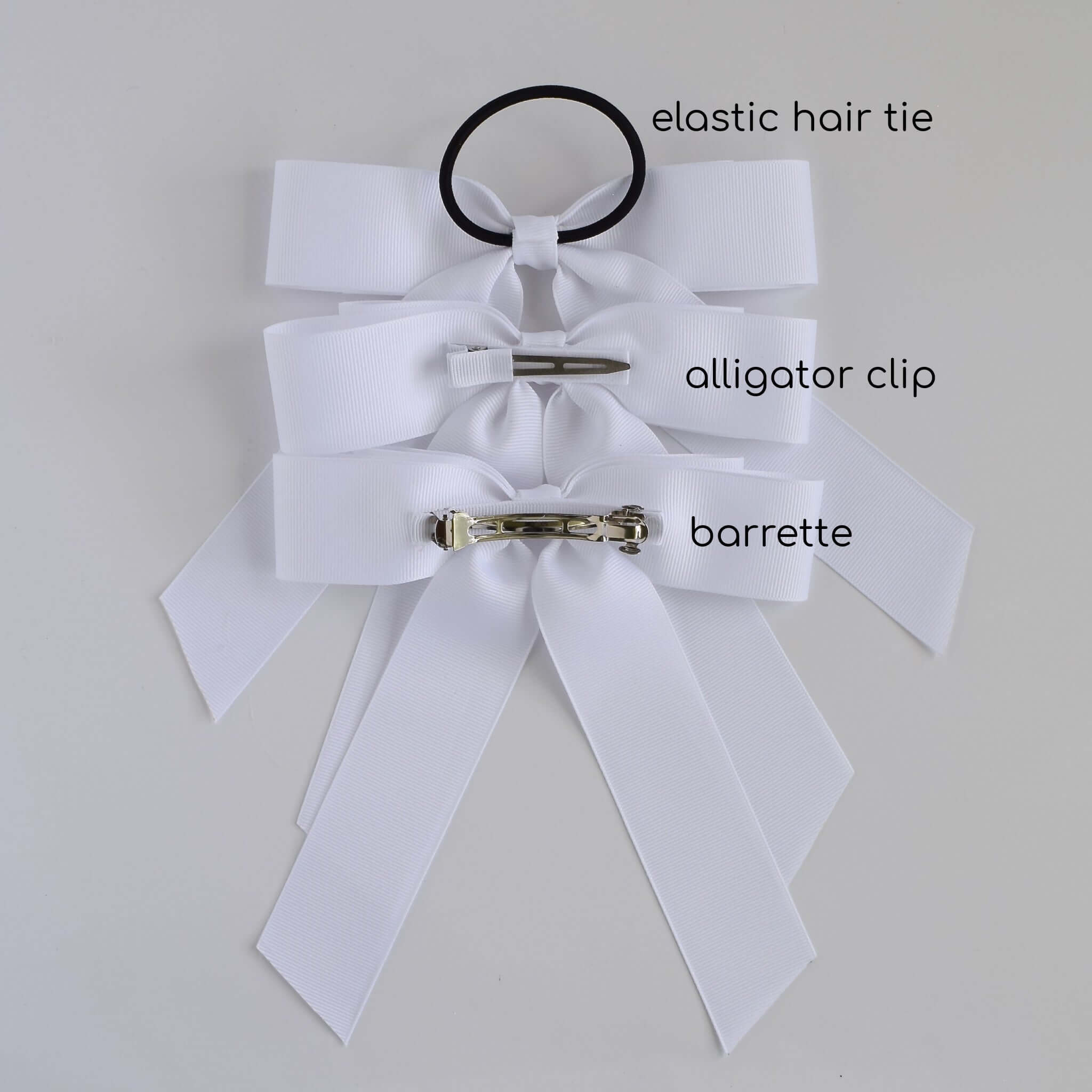 White Bailee Satin Bow