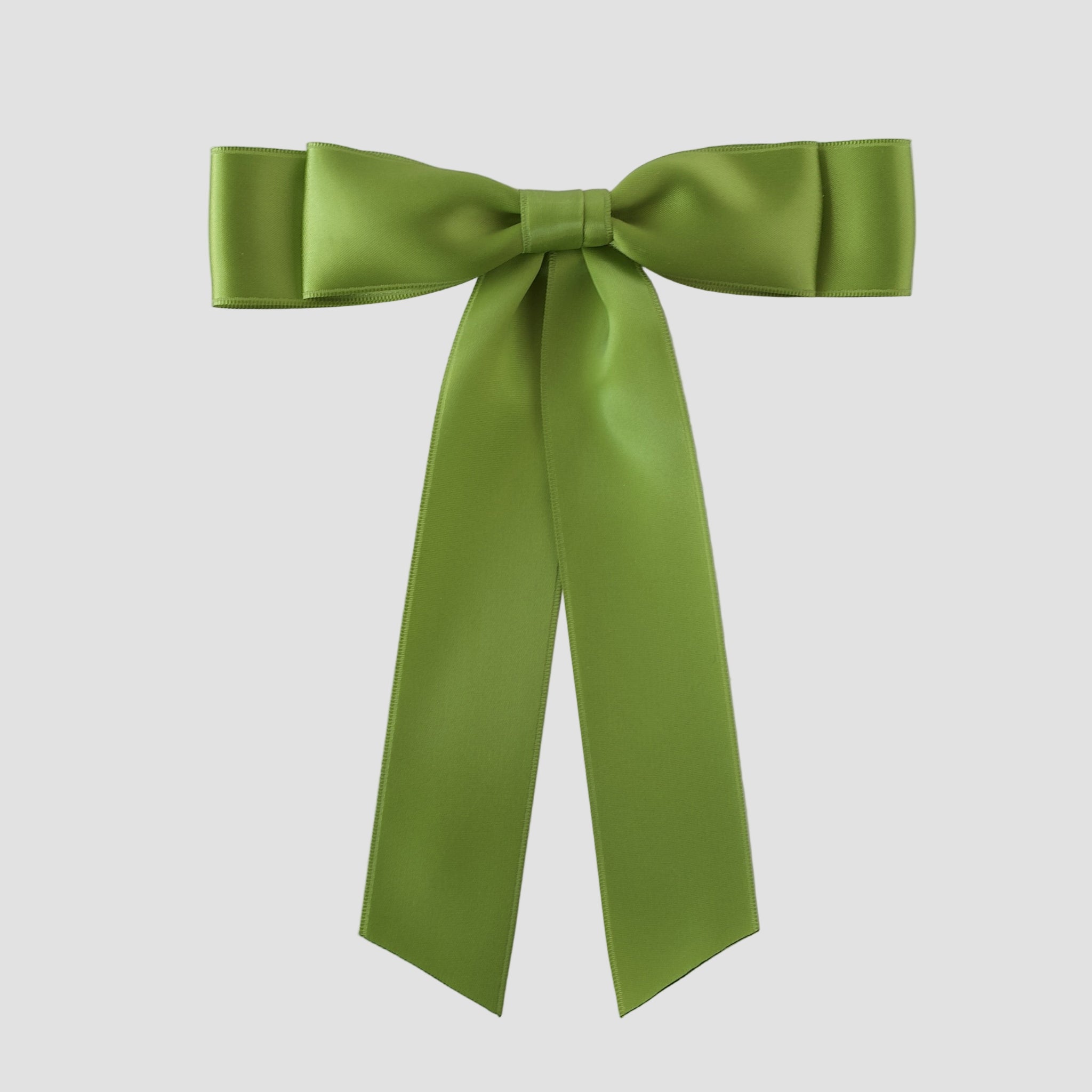Grace satin bow in leaf green