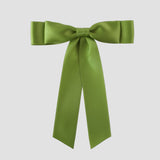 Grace satin bow in leaf green