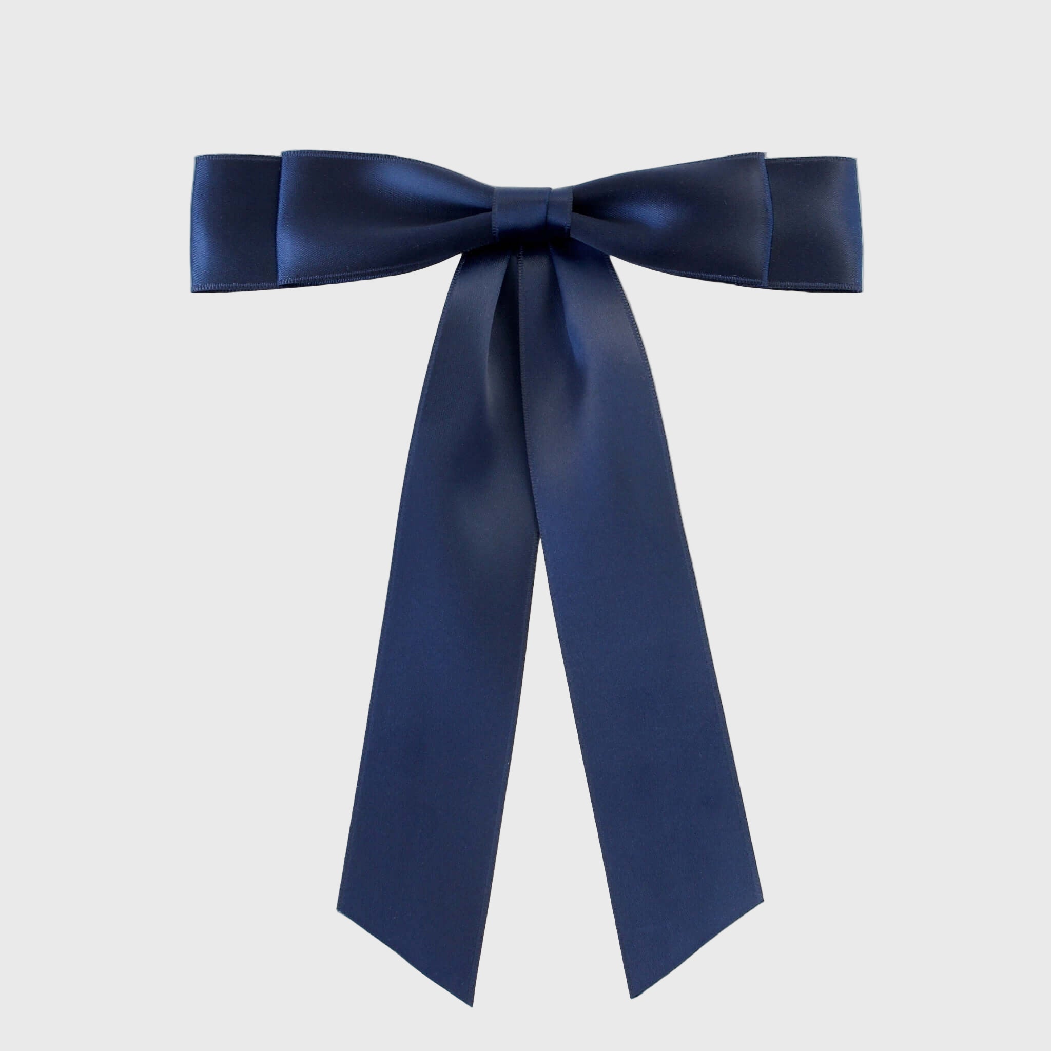 Grace satin hair bow in navy blue