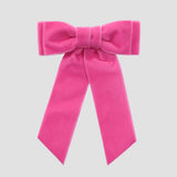 Hot pink velvet Mia bow on a white background