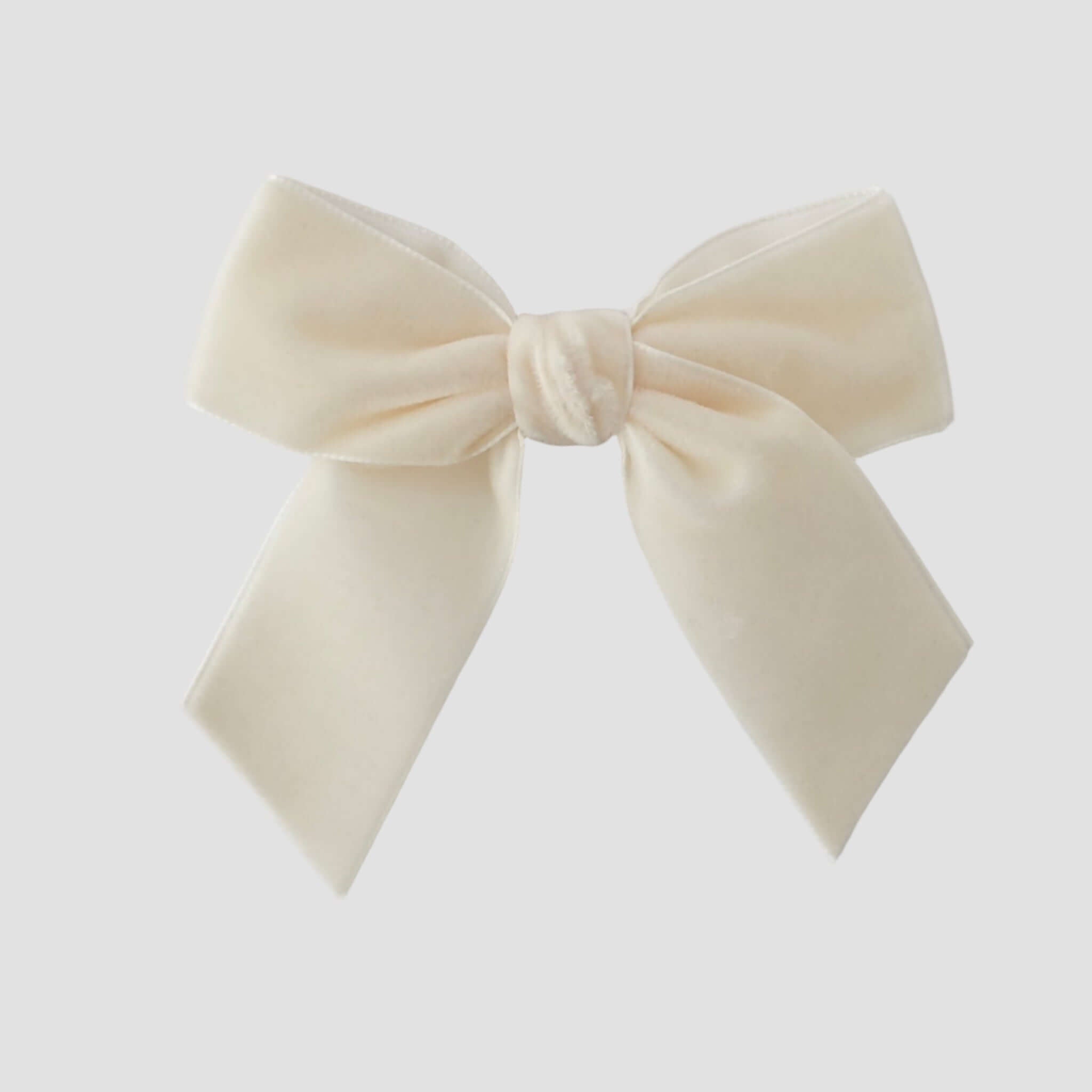 Ivory velvet Flora hair bow