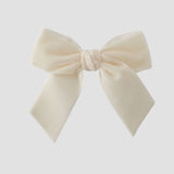 Ivory velvet Flora hair bow