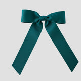 Jade green grosgrain Zoe Petite bow on a white background