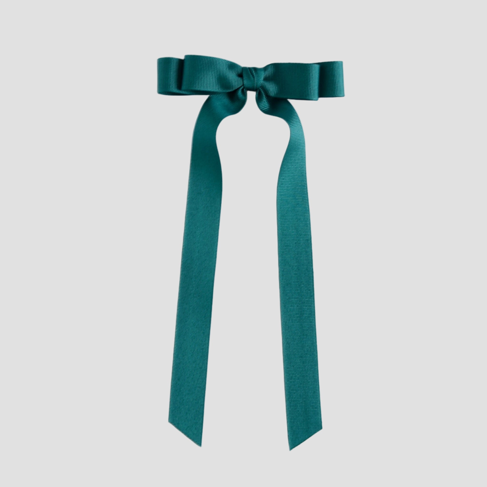 Jade green Bailee ribbon bow on a white background