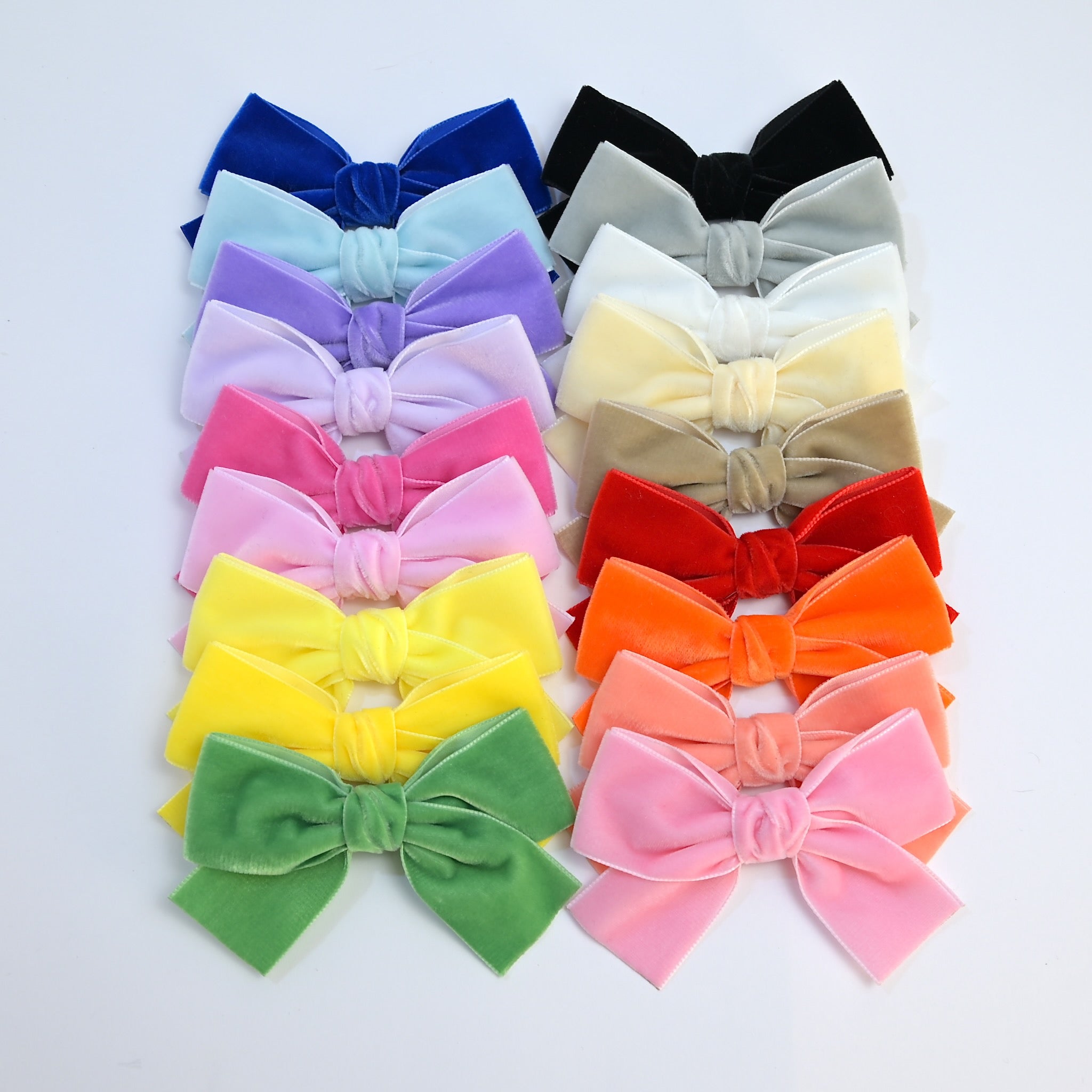 Velvet baby bow headband on soft nylon band for newborns and toddlers. Spring and Summer 2026 