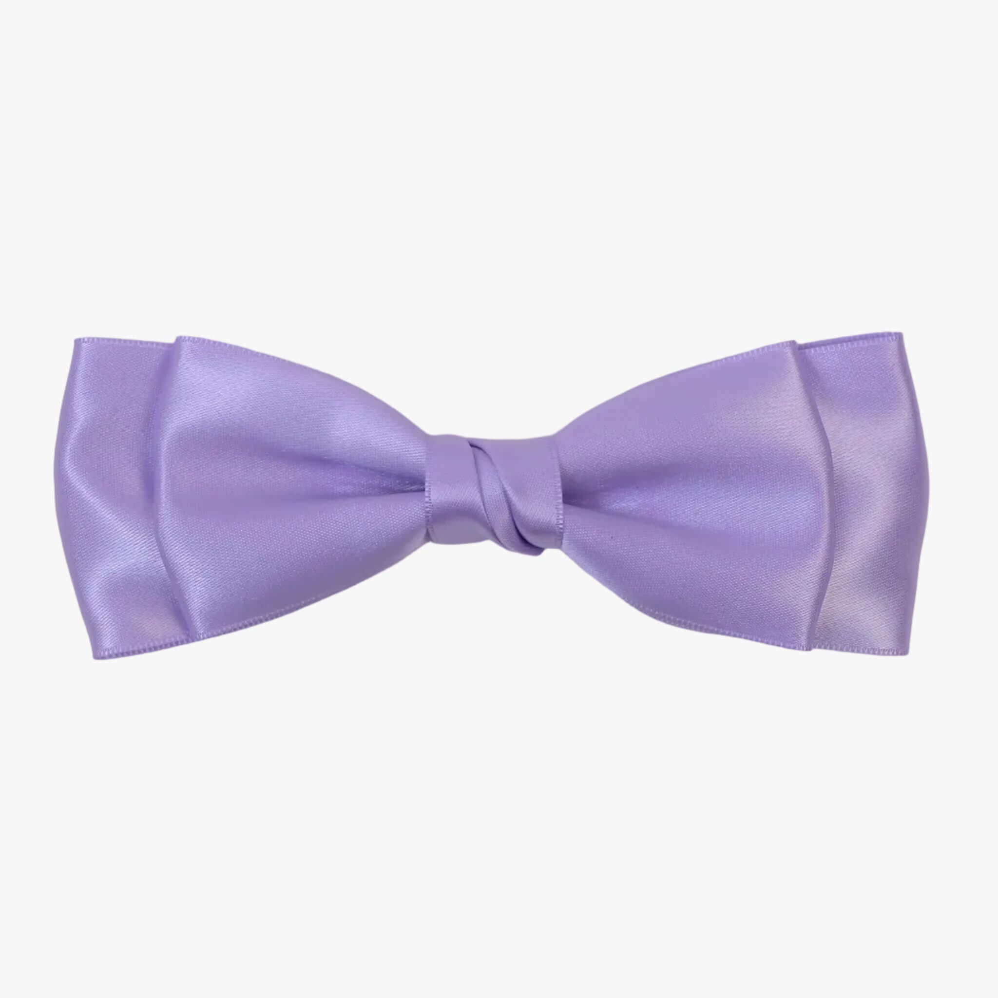 Ava satin bow in lavender on a white background