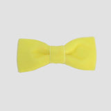 0-24 mos  light yellow mazie velvet bow tie on a white background