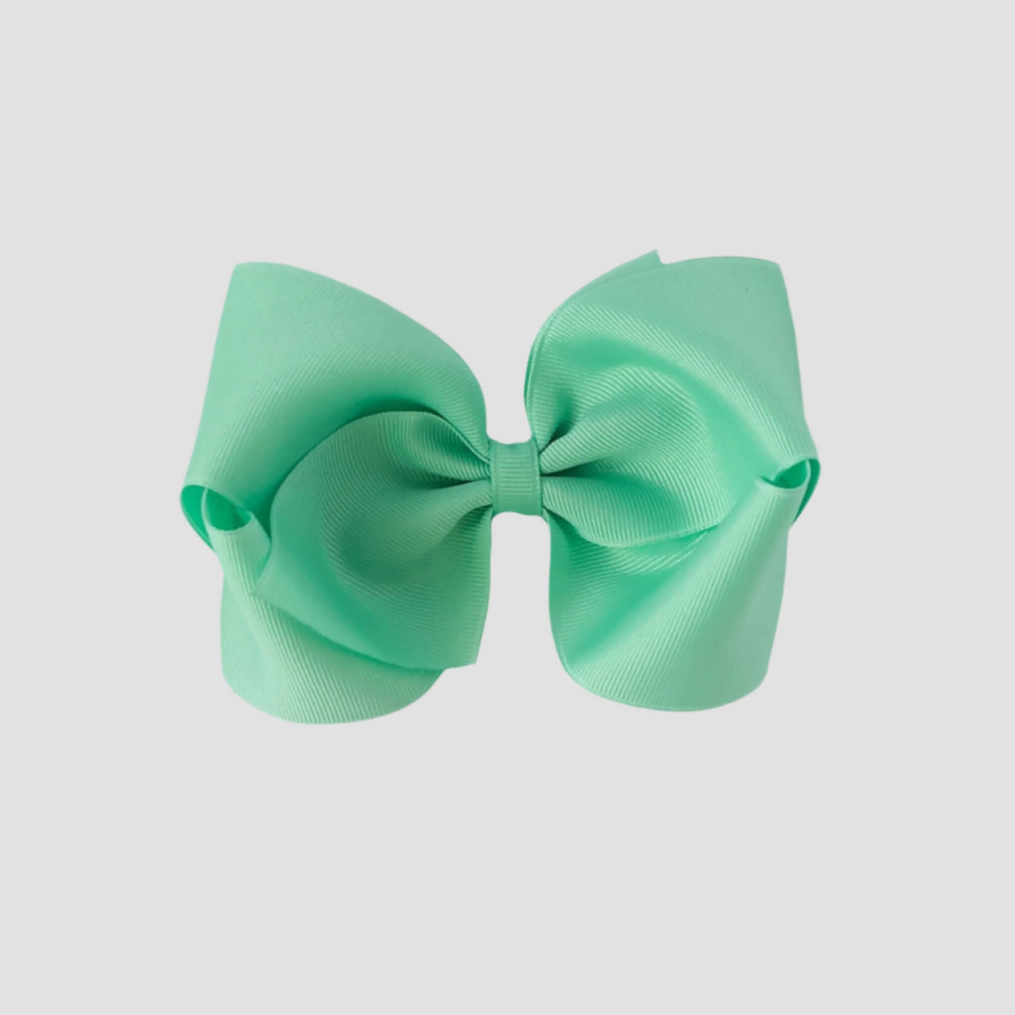 Mint green hair bow on a white background