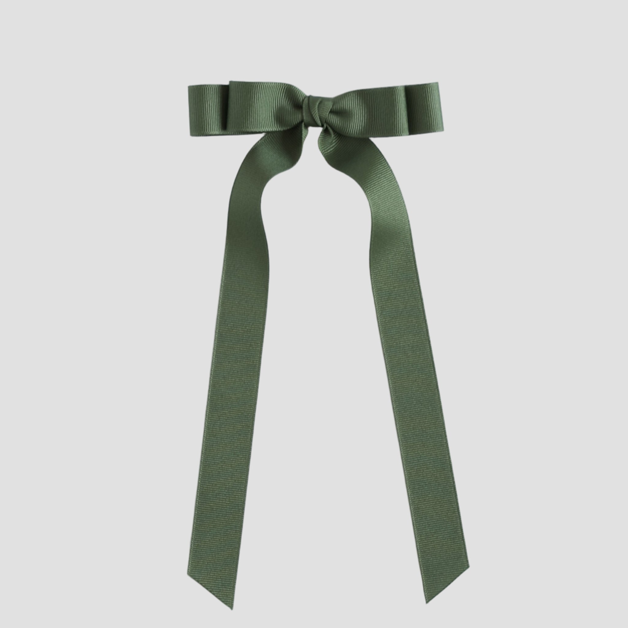 Moss green Bailee ribbon bow on a white background