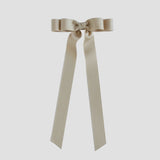 Oatmeal beige Bailee ribbon bow on a white background