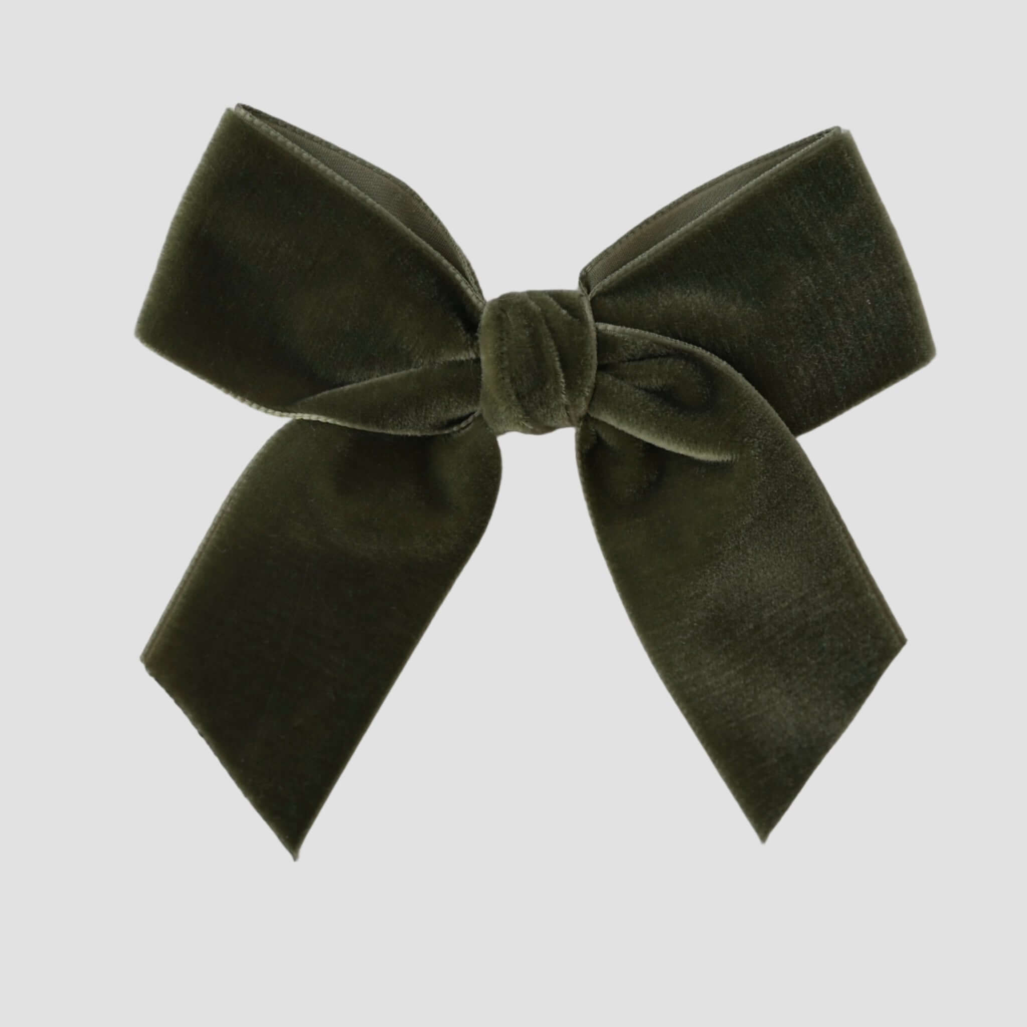Olive green velvet Flora hair bow