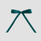 Jade ribbon bow on a white background