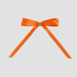 Orange grosgrain ribbon bow on a white background
