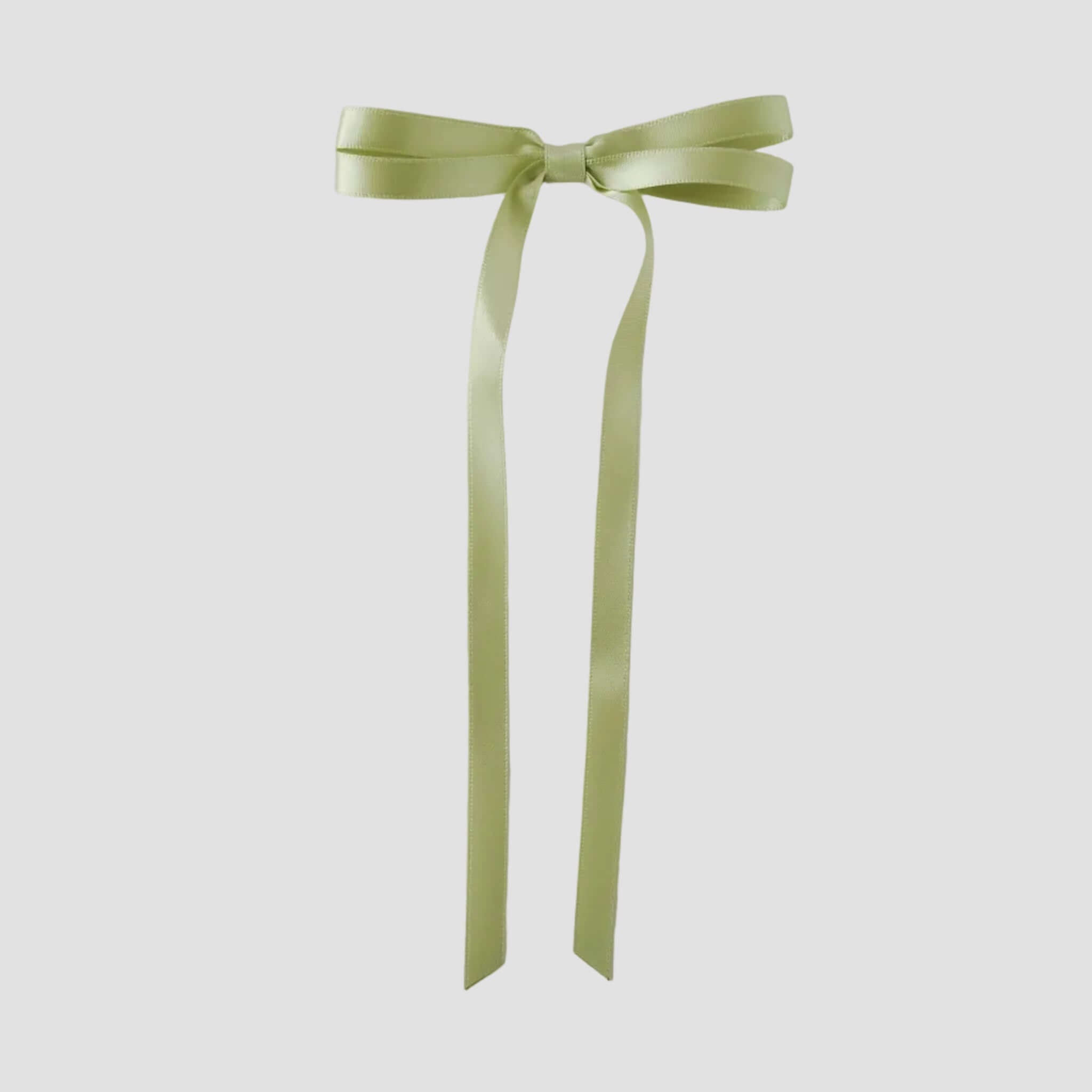 Olivia satin bow in celery green