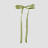Olivia satin bow in celery green