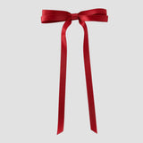 Olivia satin bow in dark red