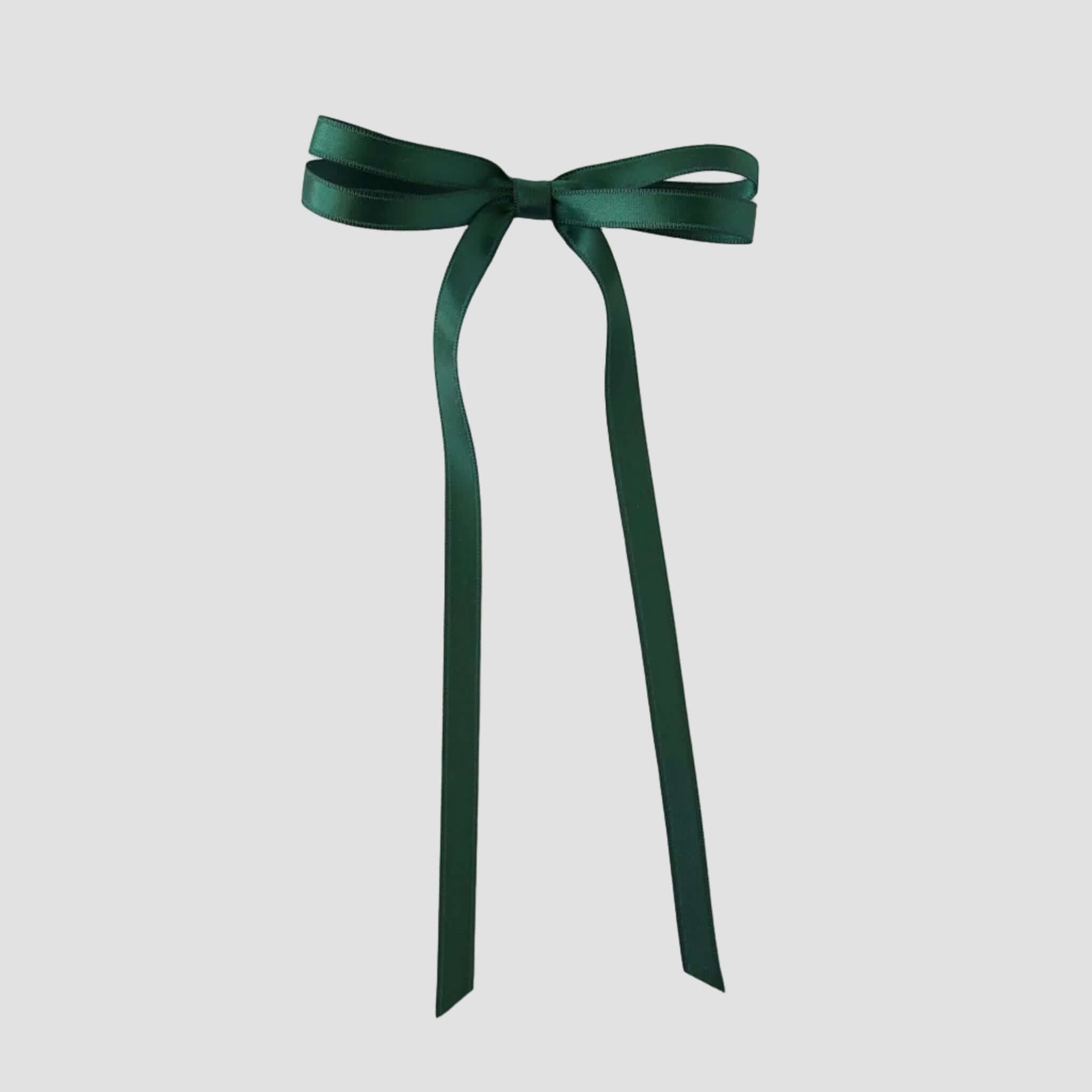 Olivia satin bow in hunter green