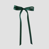 Olivia satin bow in hunter green