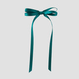 Olivia satin bow in jade green