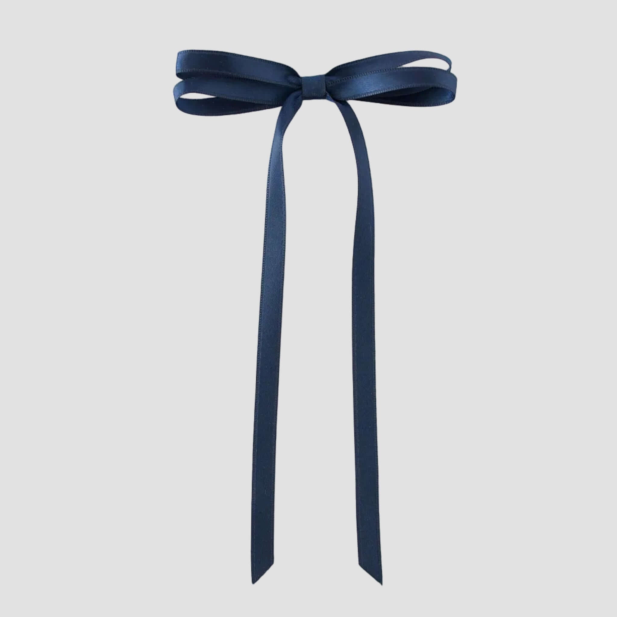 Olivia satin bow in navy blue