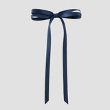 Olivia satin bow in navy blue