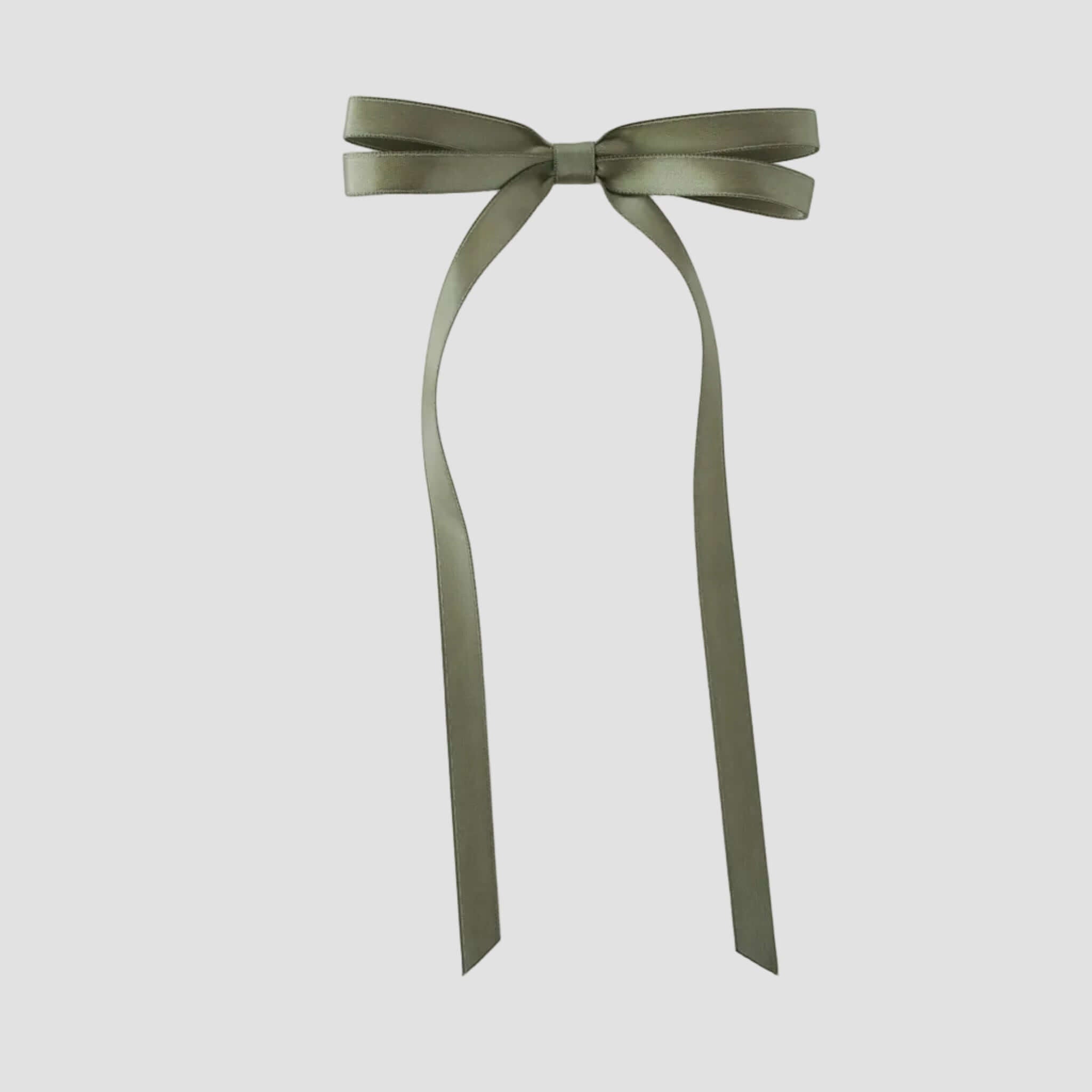 Olivia satin bow in olive green