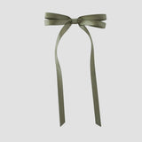 Olivia satin bow in olive green