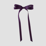 Olivia satin bow in plum purple