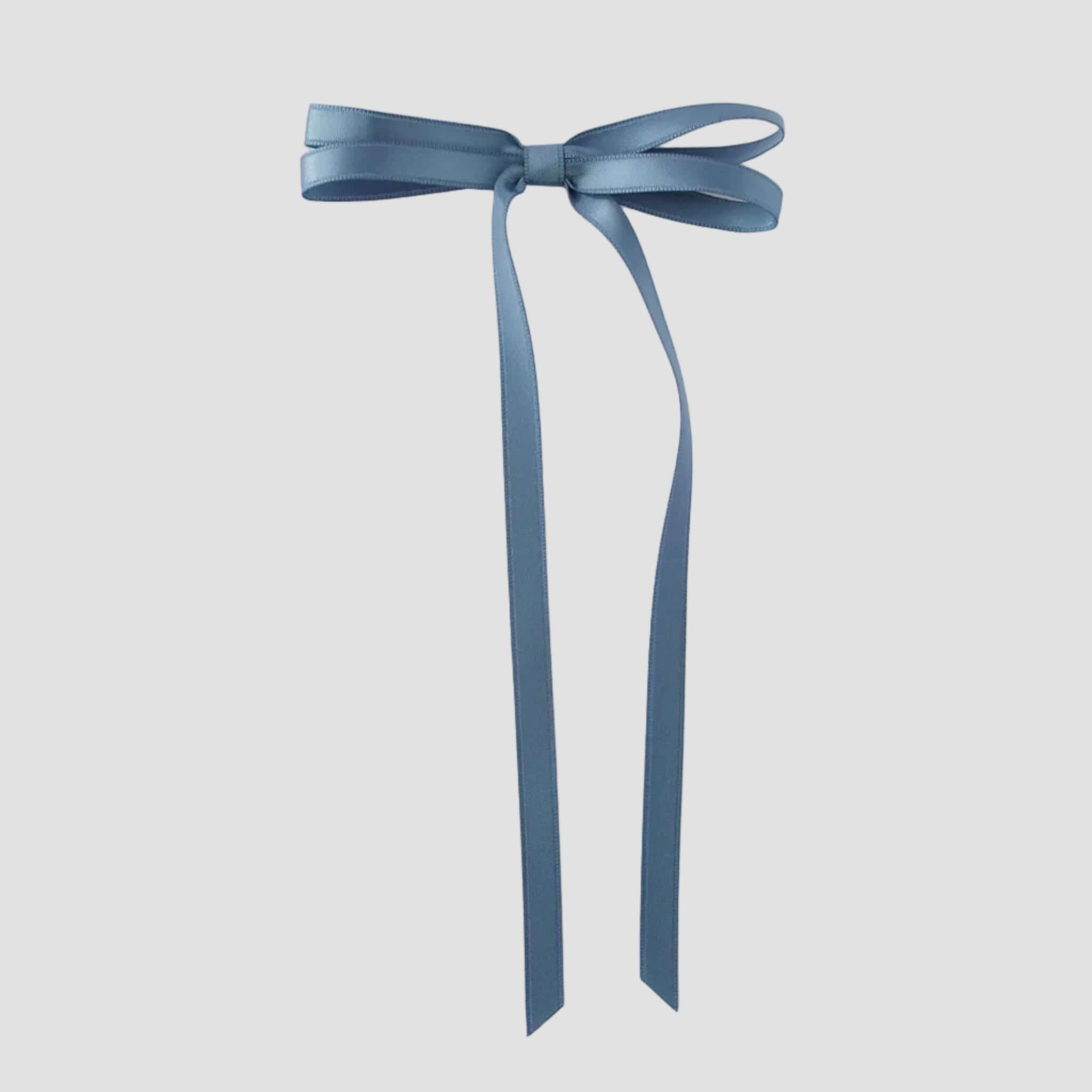 Olivia satin bow in slate blue
