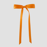 Olivia satin bow in tangerine orange