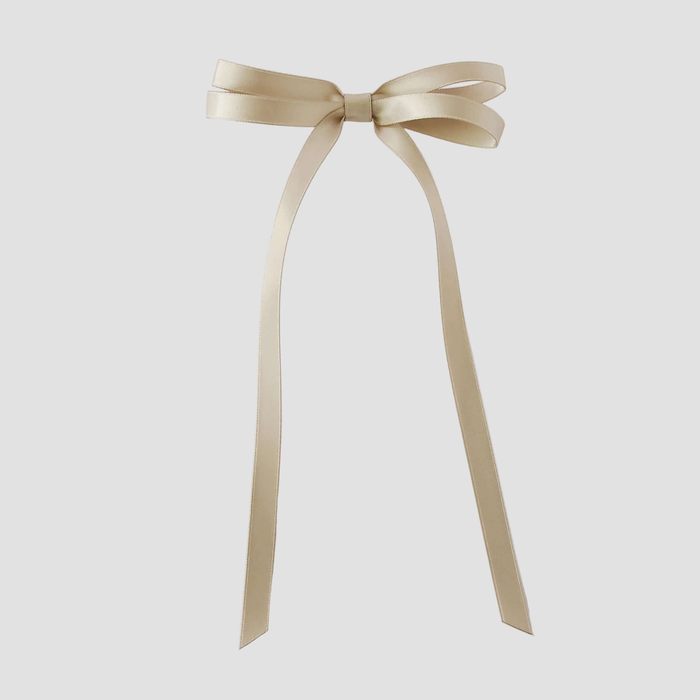 Olivia satin bow in taupe