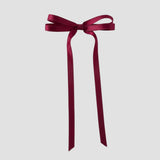 Olivia satin bow in wine 