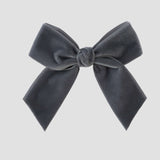 Pewter grey velvet Flora hair bow