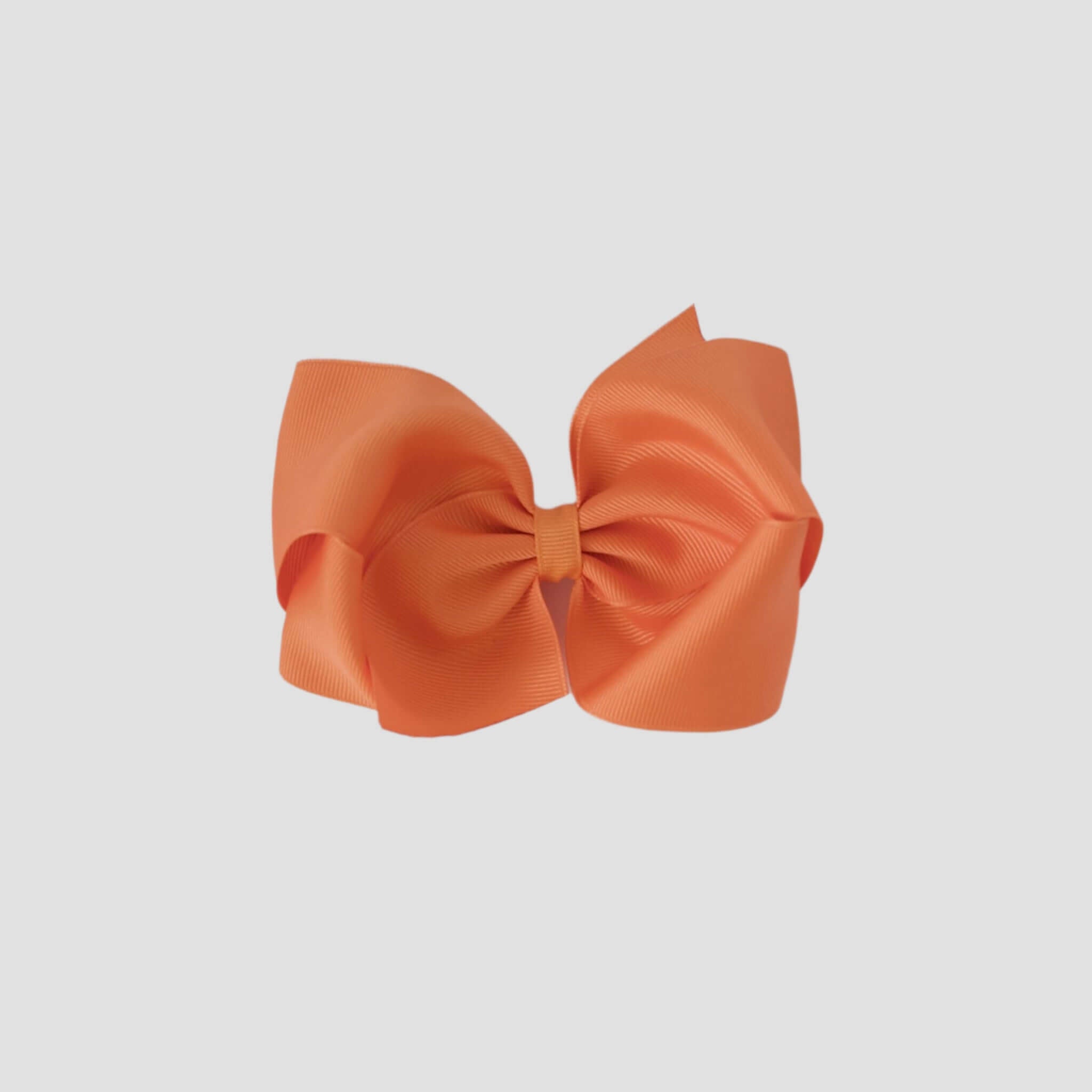 Pumpkin orange grosgrain bow on a white background