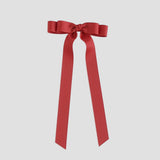 Red ribbon Bailee bow on a white background