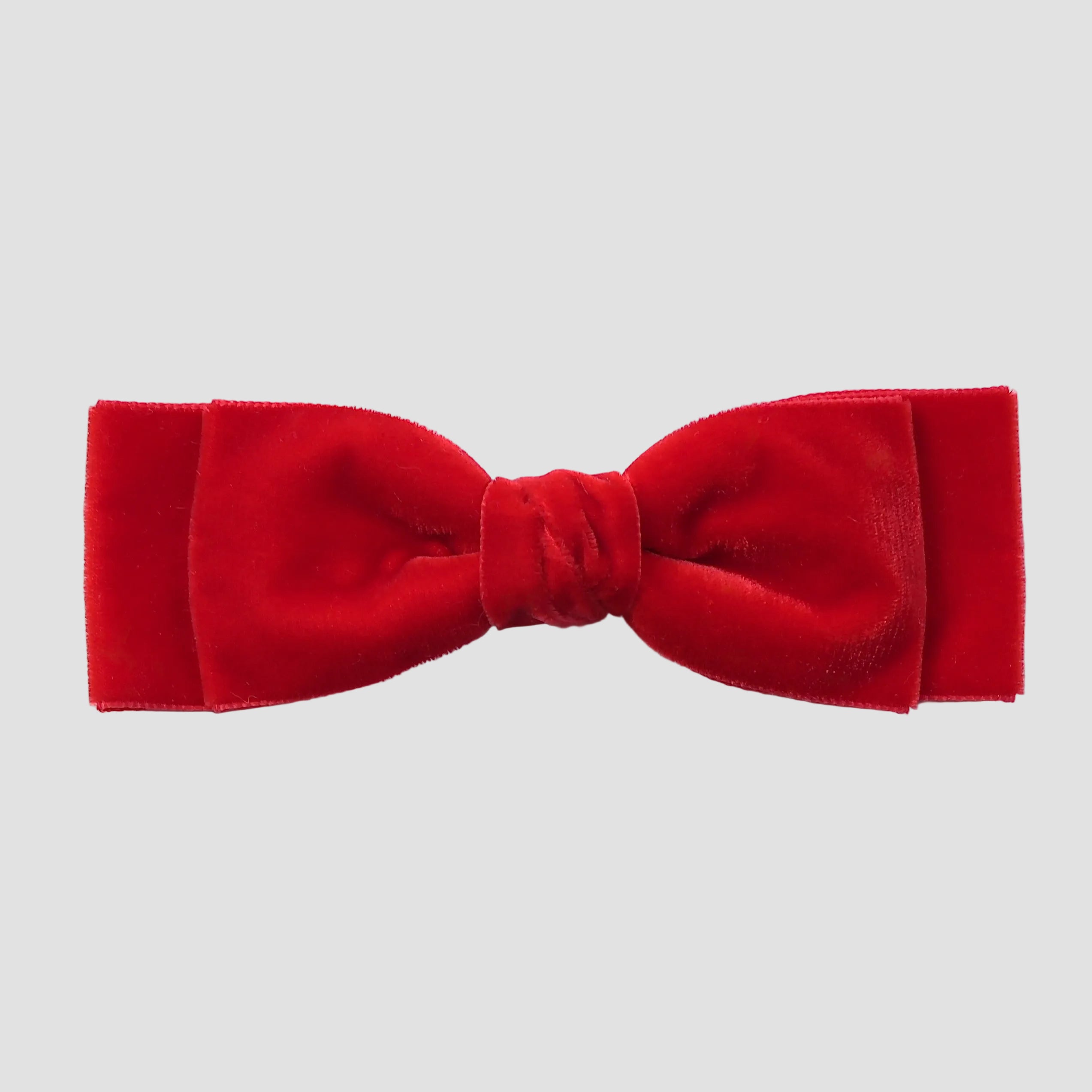 Red velvet Ava hair bow tie on a white  background
