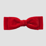 Red velvet Ava hair bow tie on a white  background