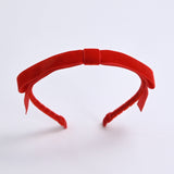 red velvet bow headband for women long tail velvet ribbon headband