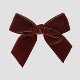 Rust velvet Flora hair bow