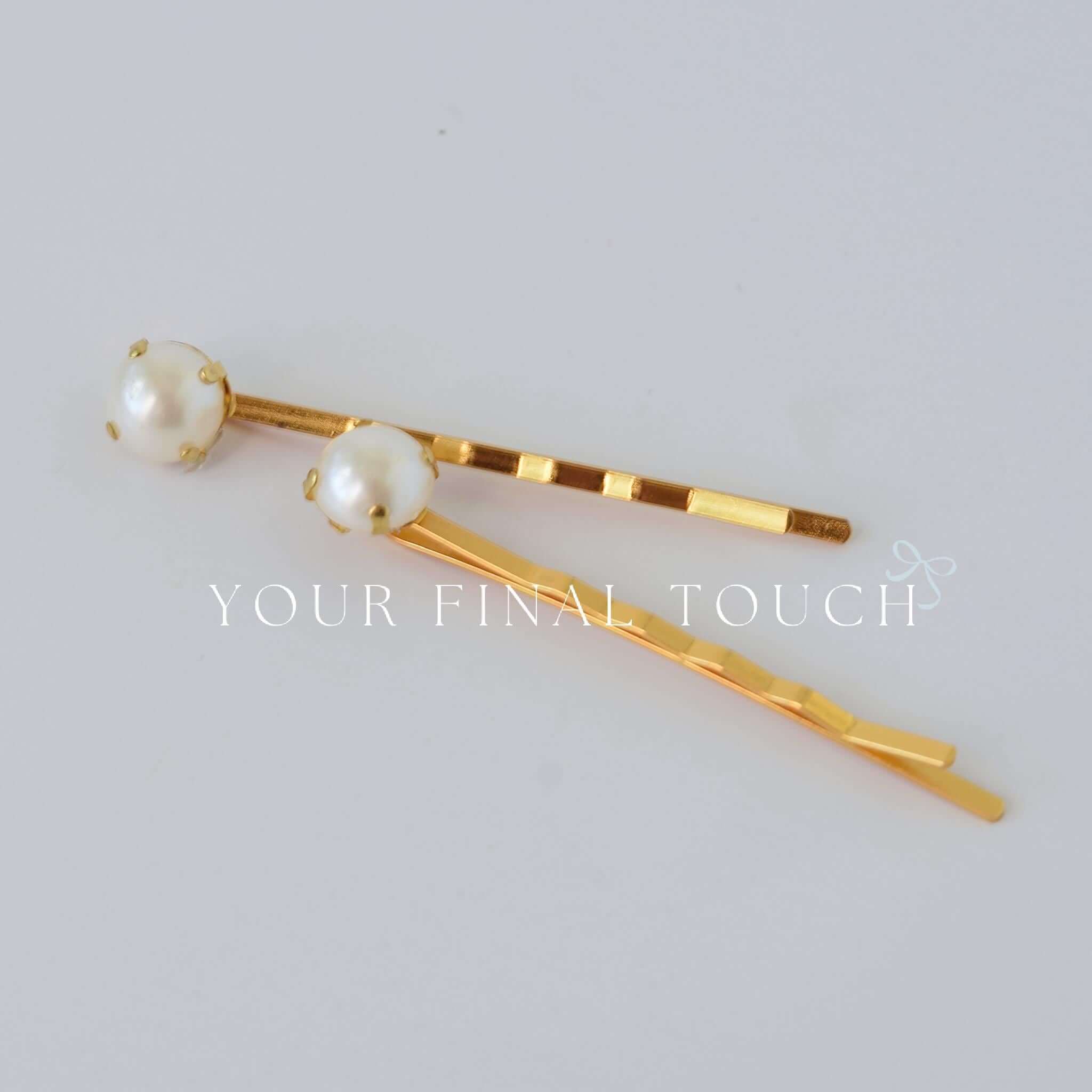 Gold Pearl Bobby Pins