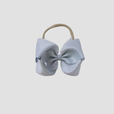 5 inch Grosgrain Penelope hair bow Headband in silver gray on a white background