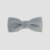 0-24 mos silver gray velvet bow tie on a white background