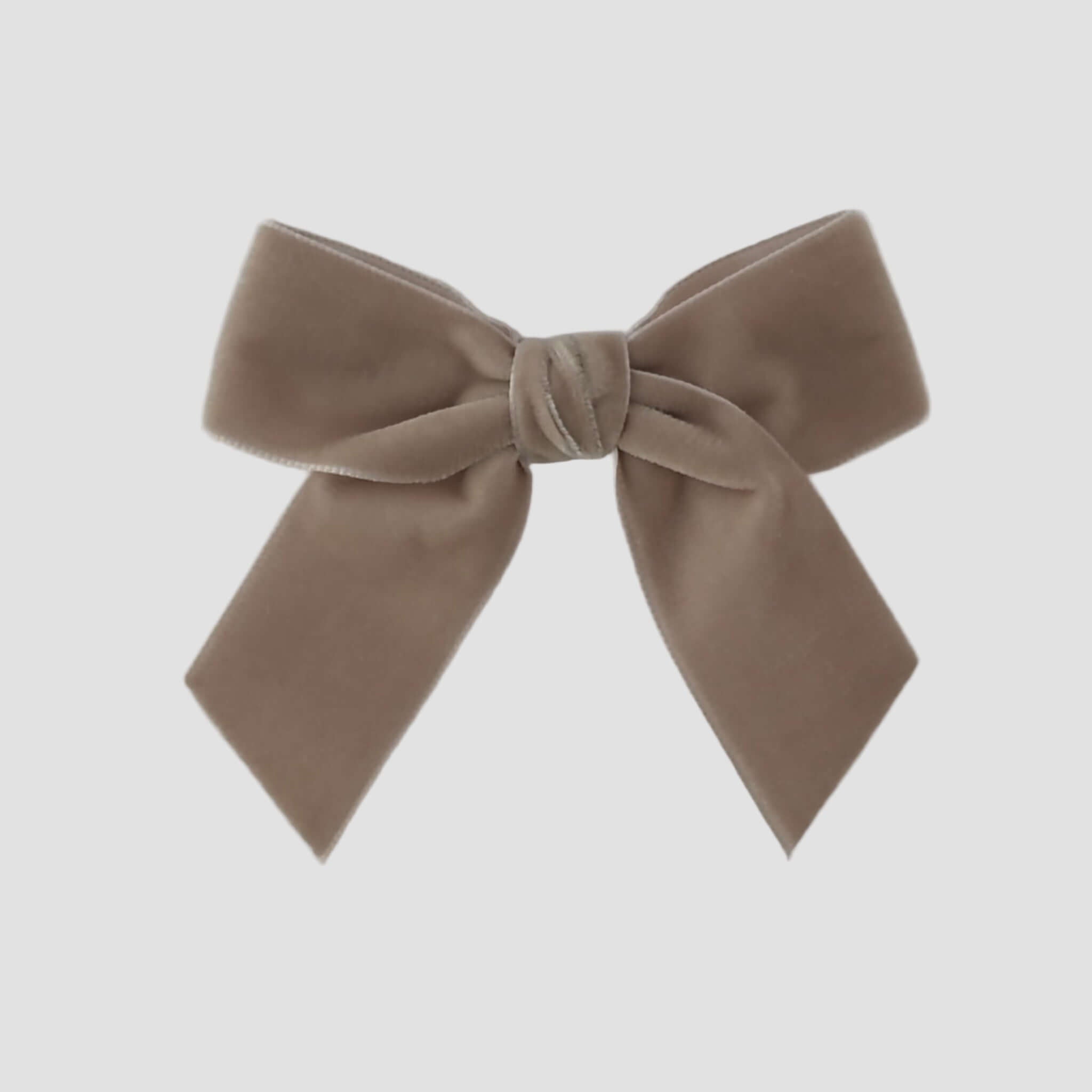 Taupe velvet Flora hair bow